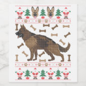 ドイツの羊飼い醜いクリスマスホリデードッグ恋人X ワインラベル (シングルラベル)