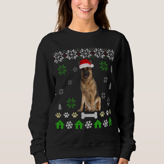 ドイツの羊飼い醜いクリスマス – ドイツの羊飼い犬 スウェットシャツ (正面)