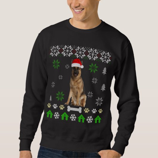 ドイツの羊飼い醜いクリスマス – ドイツの羊飼い犬 スウェットシャツ (正面)