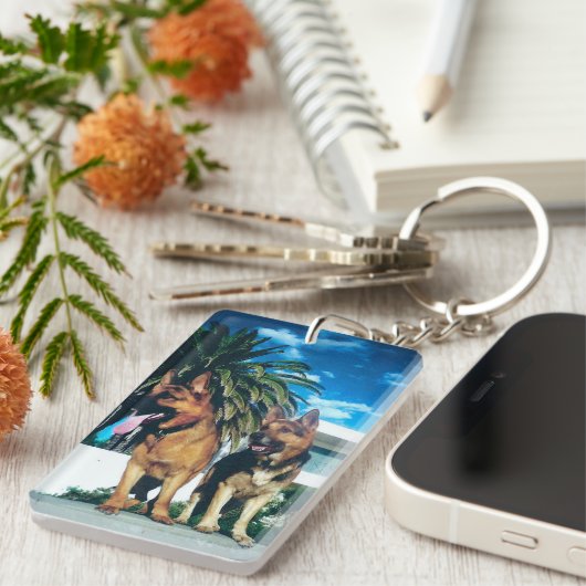 ドイツの羊飼い集団 キーホルダー (正面右)