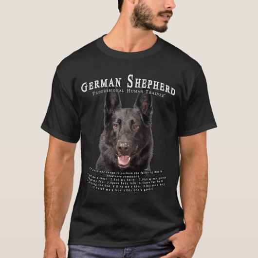ドイツの羊飼い黒人所有者ヒューマントレーナー Tシャツ (正面)