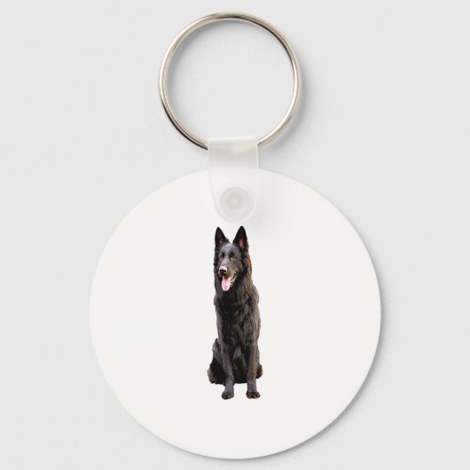 ドイツの羊飼い黒犬 キーホルダー (正面)