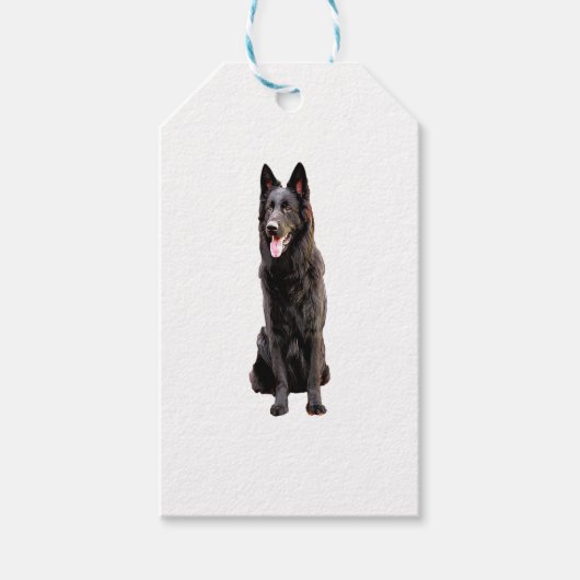ドイツの羊飼い黒犬 ギフトタグ (正面)