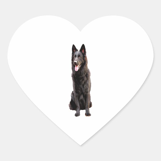 ドイツの羊飼い黒犬 ハートシール (正面)