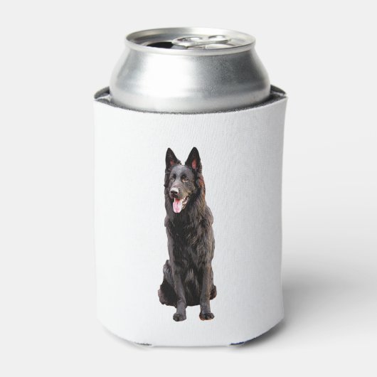 ドイツの羊飼い黒犬 缶クーラー (缶正面)