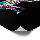 ドイツの羊飼い7月4日花アメリカ国旗P ポスター (角)