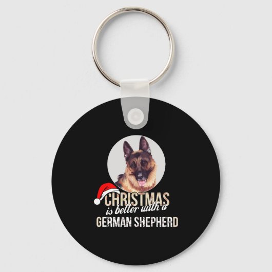 ドイツの羊飼い – クリスマスはドイツと一緒に良い キーホルダー (正面)