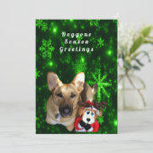 ドイツの羊飼い、トイトナカイ、緑の雪片 シーズンカード (スタンド正面)