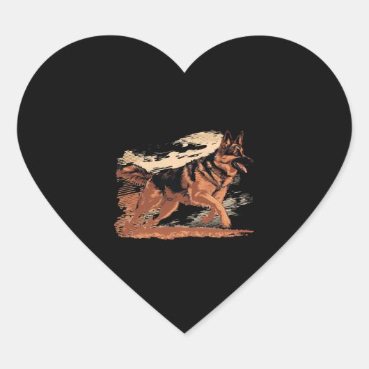 ドイツの羊飼い、ドイツの羊飼い、GSD犬 ハートシール (正面)