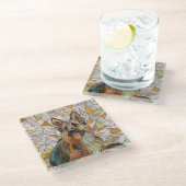 ドイツの羊飼い – モザイクアート ガラスコースター (アングル)