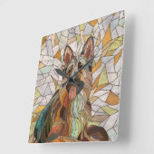 ドイツの羊飼い – モザイクアート スクエア壁時計 (傾斜)