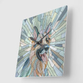 ドイツの羊飼い – モザイクアート スクエア壁時計 (傾斜)