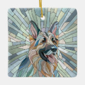 ドイツの羊飼い – モザイクアート セラミックオーナメント (正面)