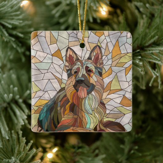 ドイツの羊飼い – モザイクアート セラミックオーナメント (ツリー)