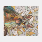 ドイツの羊飼い – モザイクアート フリースブランケット (正面(横))