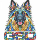 ドイツの羊飼い – モザイクカラフルアート シール (正面)