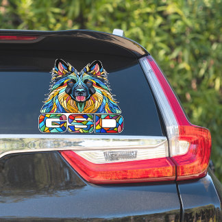 ドイツの羊飼い – モザイクカラフルアート シール