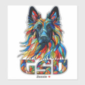 ドイツの羊飼い – モザイクカラフルアート シール (シート)