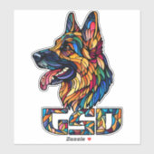 ドイツの羊飼い – モザイクカラフルアート シール (シート)