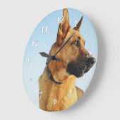ドイツの羊飼い、美しい壁時計、あなたの写真 ラージ壁時計 (傾斜)
