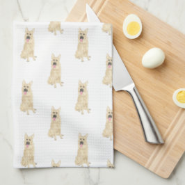 ドイツの羊飼い（黒とタン） キッチンタオル