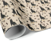 ドイツの羊飼い、黒バンダナ荷物ハンドルラ ラッピングペーパー (ロールコーナー)