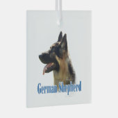 ドイツの羊飼い（黒/タン）名 ガラスオーナメント (正面右)