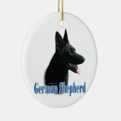 ドイツの羊飼い（黒）名 セラミックオーナメント (右)