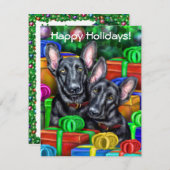 ドイツの羊飼いBLKオープンギフトクリスマス 招待状 (正面/裏面)