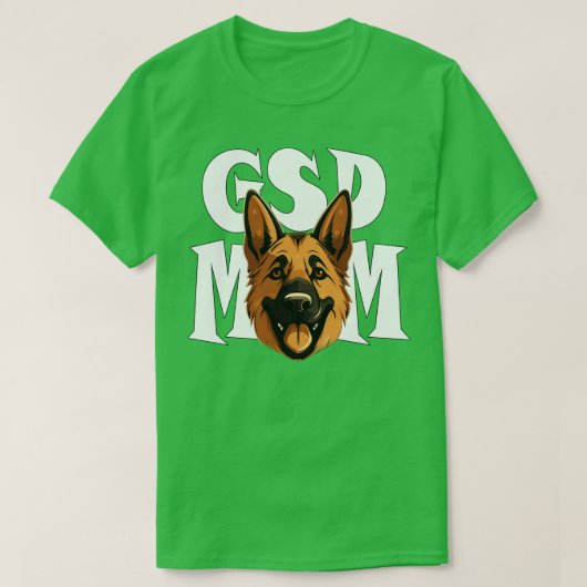 ドイツの羊飼いGSDママかわいい犬のママ日女性 Tシャツ (デザイン正面)