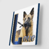 ドイツの羊飼いLOVEギフト スクエア壁時計 (傾斜)