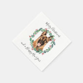 ドイツの羊飼エレガントい犬メリークリスマス スタンダードカクテルナプキン (角)