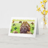 ドイツの羊飼カスタムいグリーティングカード カード (黄色い花)