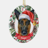 ドイツの羊飼カスタムい犬のクリスマスオーナメント セラミックオーナメント (右)