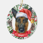 ドイツの羊飼カスタムい犬のクリスマスオーナメント セラミックオーナメント (左)