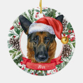 ドイツの羊飼カスタムい犬のクリスマスオーナメント セラミックオーナメント (裏面)