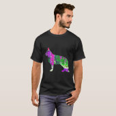 ドイツの羊飼カラフルい犬 Tシャツ (正面フル)
