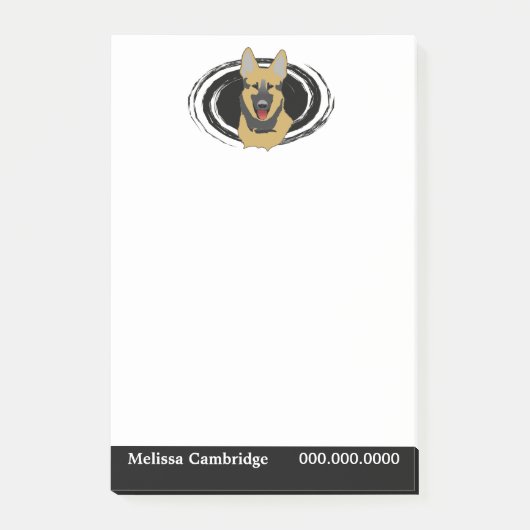 ドイツの羊飼パーソナライズされたい犬 ポストイット (正面)