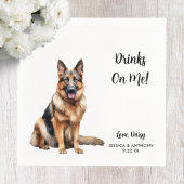 ドイツの羊飼結婚い犬 スタンダードカクテルナプキン