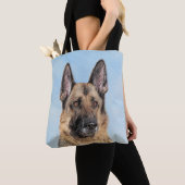 ドイツの羊飼絵画いのかわいいオリジナルの犬芸術 トートバッグ (クローズアップ)