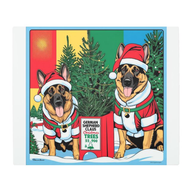 ドイツの羊飼走いはクリスマスの木だ メタルプリント (正面)