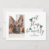 ドイツの羊飼食べい眠る写真のメリークリスマス シーズンカード (正面)