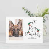 ドイツの羊飼食べい眠る写真のメリークリスマス シーズンカード (スタンド正面)