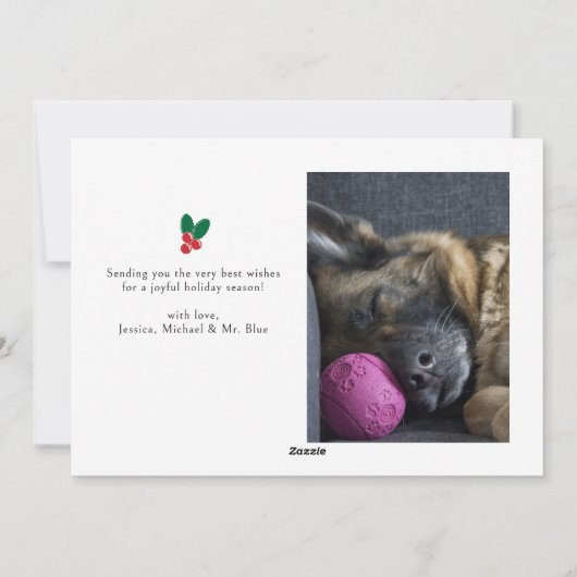 ドイツの羊飼食べい眠る写真のメリークリスマス シーズンカード (裏面)