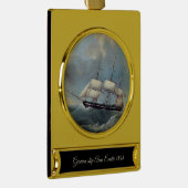 ドイツの船アン・エミリー1848 ゴールドプレートバナーオーナメント (右)