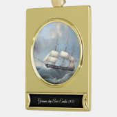 ドイツの船アン・エミリー1848 ゴールドプレートバナーオーナメント (左)