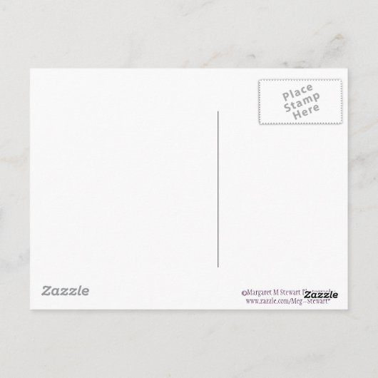 ドイツの薄紫花のハッピーバースデー ポストカード (裏面)