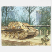 ドイツの虎タンク フリースブランケット (正面(横))