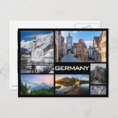 ドイツの複数画像コラージブラック文字 ポストカード (正面/裏面)