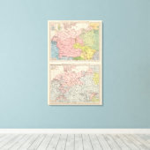 ドイツの言語・宗教地図 キャンバスプリント (インサイチュ (ウッドフロア))